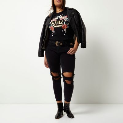 Plus black Alannah relaxed skinny jeans